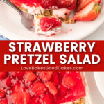 strawberry pretzel salad pin collage