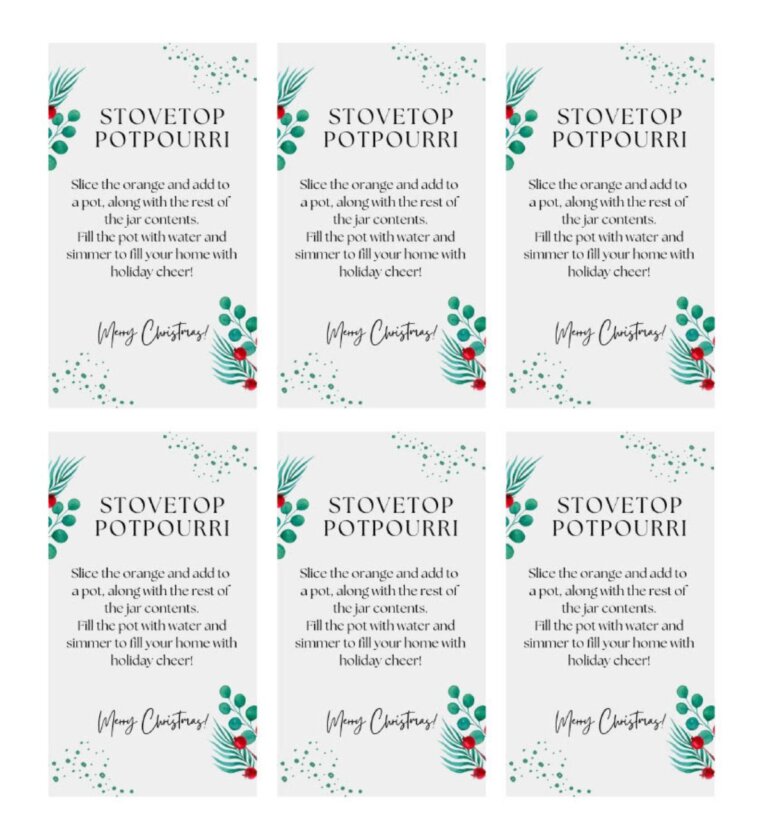 Holiday Potpourri with FREE Printable Gift Tags - Love Bakes Good Cakes