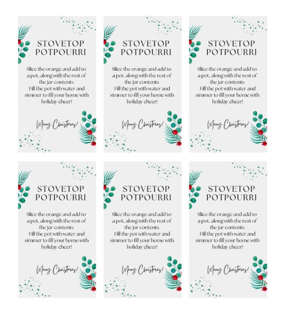 Holiday Potpourri With FREE Printable Gift Tags Love Bakes Good Cakes