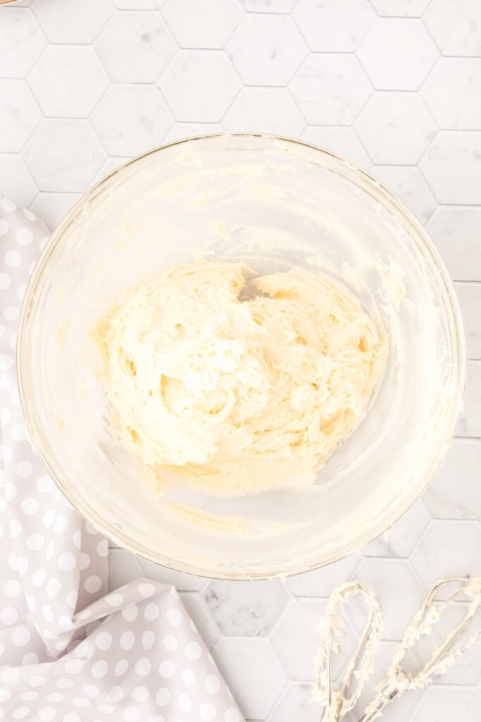 Cookie dough after the cake mix has been fully mixed in