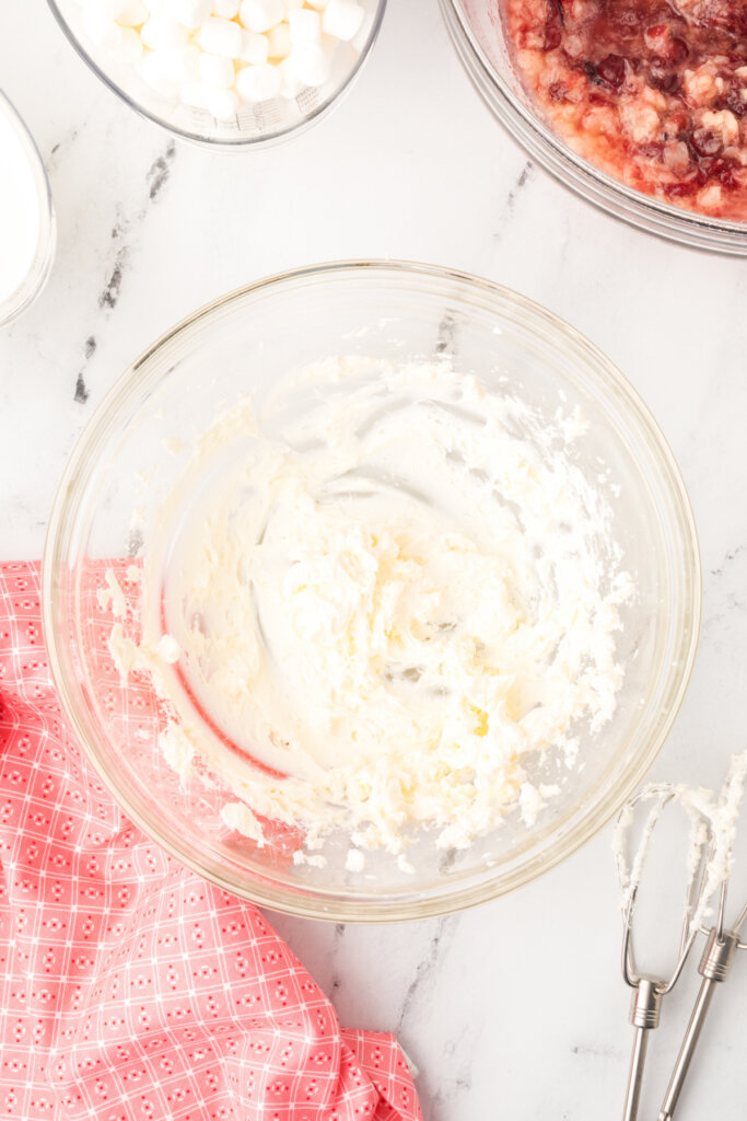 in a separate bowl beat the cream cheese until smooth
