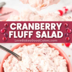 cranberry fluff salad pin collage