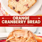 orange cranberry bread pin collage
