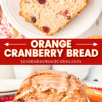 orange cranberry bread pin collage