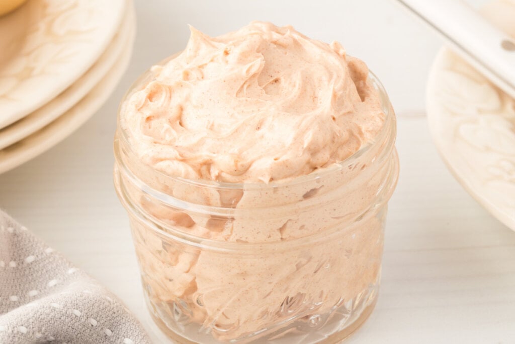 cinnamon butter in glass jar