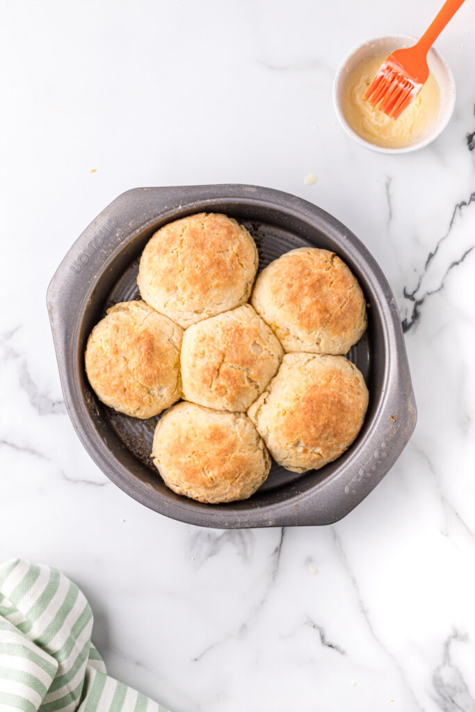 cheese biscuits in baking pan