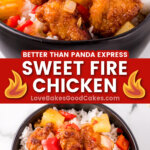 copycat sweet fire chicken pin collage