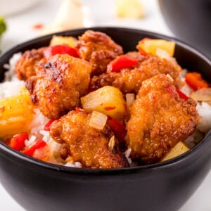 closeup of copycat sweet fire chicken