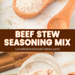 beef stew seasoning mix pin collage