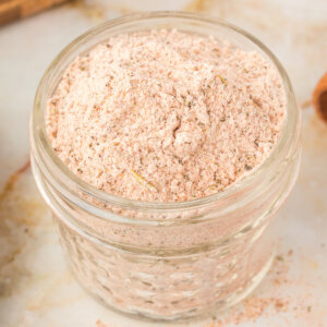 beef stew seasoning mix in glass jar