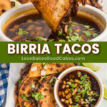 birria tacos pin collage