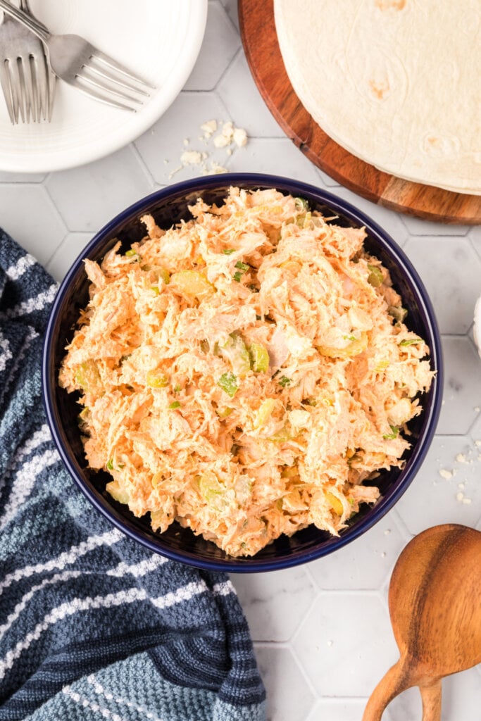 bowl filled with buffalo chicken salad