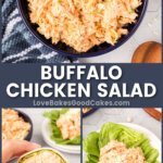 buffalo chicken salad pin collage