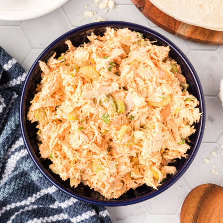 buffalo chicken salad in bowl