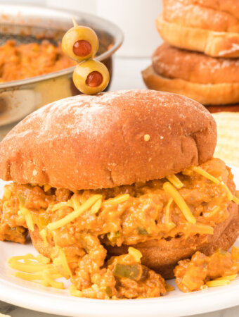 cheesy sloppy joe on plate