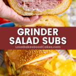 grinder salad subs pin collage