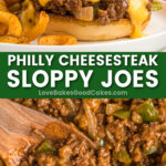 philly cheesesteak sloppy joes pin collage