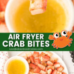 air fryer crab bites pin collage