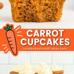 carrot cupcakes with cream cheese frosting pin collage