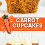 carrot cupcakes with cream cheese frosting pin collage