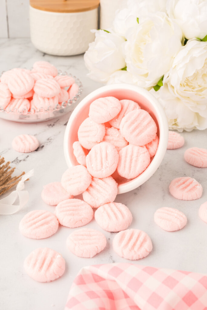 bowl with cream cheese mints