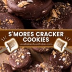 s'mores cracker cookies pin collage