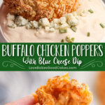 buffalo chicken poppers with blue cheese dip pin collage