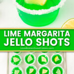lime margarita jello shots pin collage