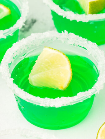 closeup lime margarita jello shot