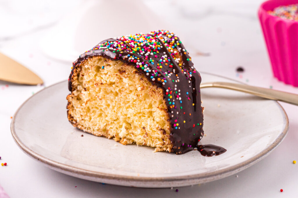 slice of ice cream cake on plate