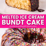 melted ice cream bundt cake pin collage