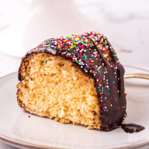 closeup of a slice of melted ice cream cake