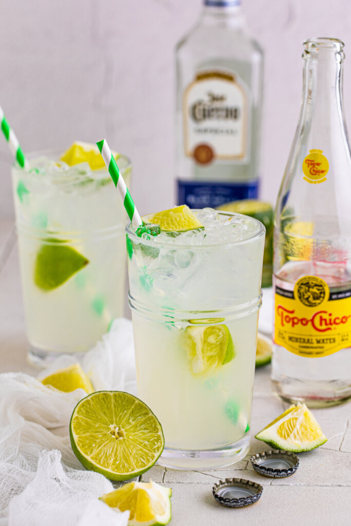 ranch water cocktail in a glass on a table