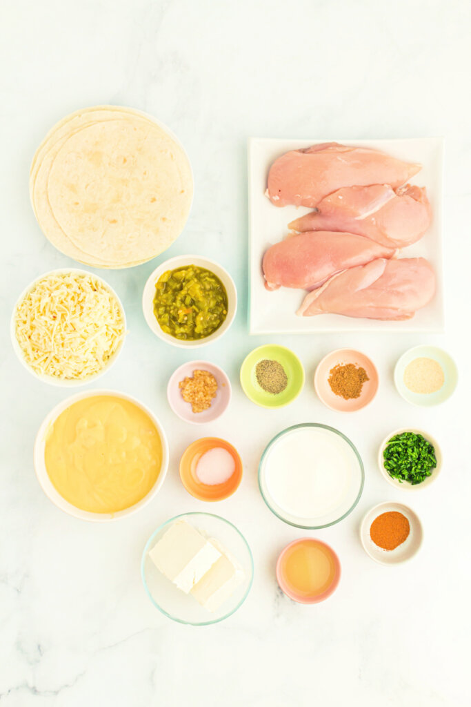 ingredients to make crockpot chicken enchiladas