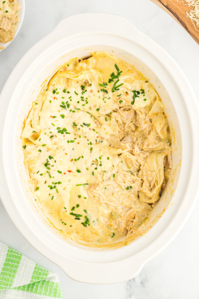 creamy chicken enchiladas in a crock pot