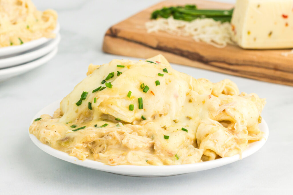 slow cooker chickne enchiladas on plate