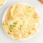 crockpot creamy chicken enchiladas portion on a plate