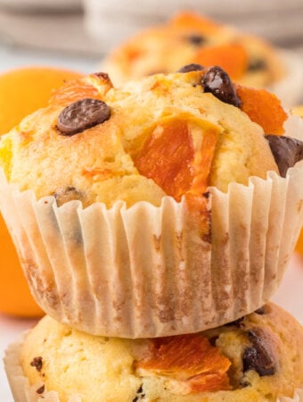closeup of orange muffin