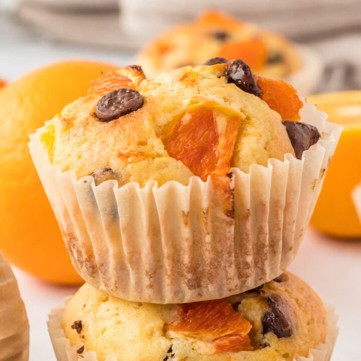 closeup of orange muffin