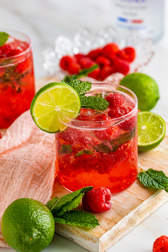 berry vodka smash on table