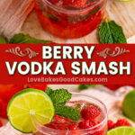 berry vodka smash pin collage