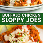 buffalo chicken sloppy joes pin collage