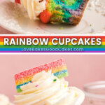 rainbow cupcakes pin collage