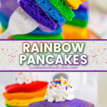 rainbow pancakes pin collage