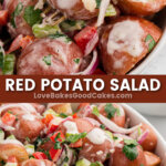 red potato salad pin collage