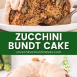 zucchini bundt cake pin collage