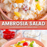 ambrosia salad pin collage