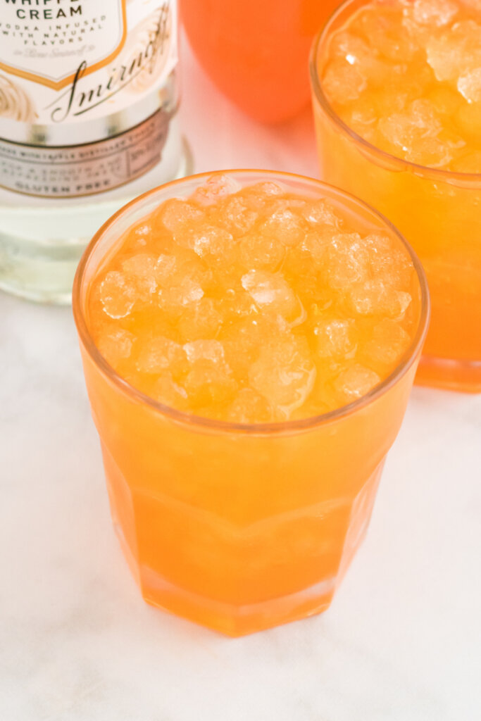 ungarnished orange creamsicle cocktail