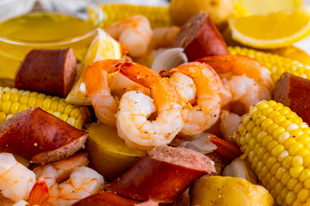 closeup of Low Country Boil