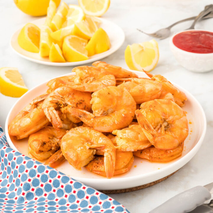 peel and eat shrimp on plate